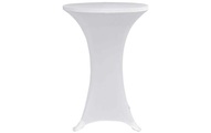 Dameco Stoff Stehtisch-Husse 60 cm/65 cm x 120 cm, Weiss