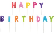 Kerzen Happy Birthday, Bunt