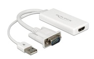 Delock VGA / USB / HDMI Adapter [1x VGA-Stecker, USB 2.0 Stecker A - 1x HDMI-Buchse] Weiß