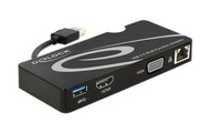 Netzwerkadapter 1 Gbit/s Delock USB 3.0 HDMI™, VGA, USB 3.0, LAN (10/100/1000 MBit/s)