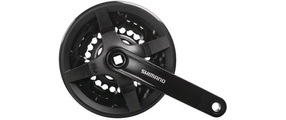 Shimano FC-TY301 Kurbelgarnitur Vierkant 6/7/8-fach 42/34/24 Zähne schwarz 150mm 2019 Kurbelgarnituren