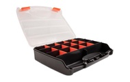 DeLock Sortimentskasten Orange / Schwarz 17 Fächer Regal