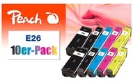 Peach 10er-Pack Tintenpatronen kompatibel zu Epson No. 26