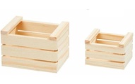 HobbyFun Mini-Utensilien Holzkisten-Set 3.5 - 5 cm, Natur, 2 Stück