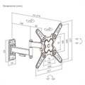 VALUE TV-Wandhalterung, 3 Drehpunkte, 13-43 Zoll, bis 20 kg