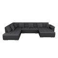 Sofas Kalm, Sofa ARIA rechts grau/schwarz