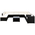 Rattanlounge SANTORINI schwarz