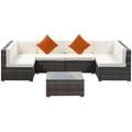 Rattanlounge RAVENNA grau