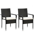 Rattanstühle MALAGA schwarz im 2er Set