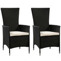 Rattanstühle LIMNOS schwarz im 2er Set