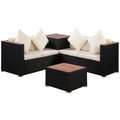 Rattanlounge SENJA schwarz