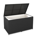 Rattan Kissenbox ZOE 150 x 80 x 85 cm schwarz