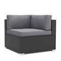 Eckteil Rattanlounge LINDOS schwarz / anthrazit