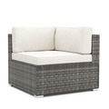 Eckteil Rattanlounge LINDOS grau / weiss