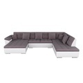 Ecksofa ARIA links taupe/weiss