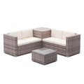 Rattanlounge SAN MARINO graubraun / beige