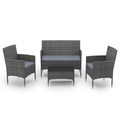 Gartenset Rattan MALIA grau/anthrazit