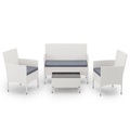 Gartenset Rattan MALIA weiss/grau