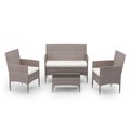 Gartenset Rattan MALIA hellbraun/weiss