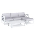 Lounge Holz TOLEDO weiss/grau