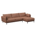 Ecksofa Leder ELVIS rechts braun