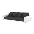 undefined, Sofa Leder SAM anthrazit/weiss