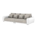 undefined, Sofa Leder SAM grau/weiss