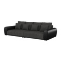 undefined, Sofa Leder SAM anthrazit/schwarz