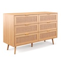 undefined, Kommode Holz ARNO 6 Schubladen 120 x 76 cm