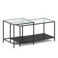 Beistelltisch Glas NITE 2-teilig schwarz