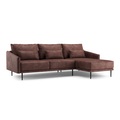 undefined, Ecksofa Leder LIV rechts braun