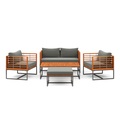 Lounge Holz MAVIS schwarz/natur/anthrazit