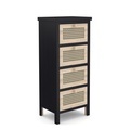 Kommode ALDO 4 Schubladen 34 x 78 cm schwarz/hellbraun