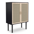 Kommode ALDO 80 x 110 cm schwarz/hellbraun