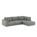 Ecksofa Cord TARJA rechts anthrazit