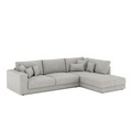 Ecksofa Cord TARJA rechts hellgrau