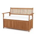 Truhenbank Holz PINTO 119 cm natur/weiss