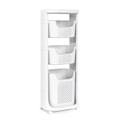 undefined, Badezimmerregal Wäschekorb auf Rollen 35L weiss