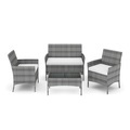 Gartenset Rattan MOLDE grau/beige