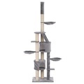 Katzenbaum deckenhoch 230 - 265 cm grau