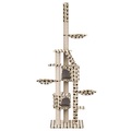 Katzenbaum deckenhoch 230 - 265 cm beige mit Pfoten