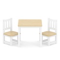 undefined, Kindertisch mit 2 Stühlen Holz weiss/natur