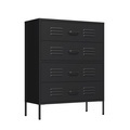 Kommode Metall KLAUS 4 Schubladen 80 x 101 cm schwarz