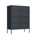 Kommode Metall KLAUS 4 Schubladen 80 x 101 cm anthrazit