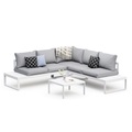 Lounge CAMILA hellgrau/weiss