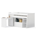 undefined, Hochbett Holz STANLEY mit Schreibtisch und Kommode 90 x 200 cm weiss