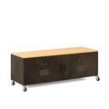undefined, TV Möbel auf Rollen Industrial FORGE 115 x 40 x 42 cm schwarz/braun
