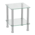Beistelltisch Glas JUNIPER 39 x 39 x 47 cm silber
