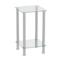 Beistelltisch Glas JUNIPER 39 x 39 x 77 cm silber