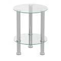 Beistelltisch Glas JUNIPER rund 35 x 47 cm silber